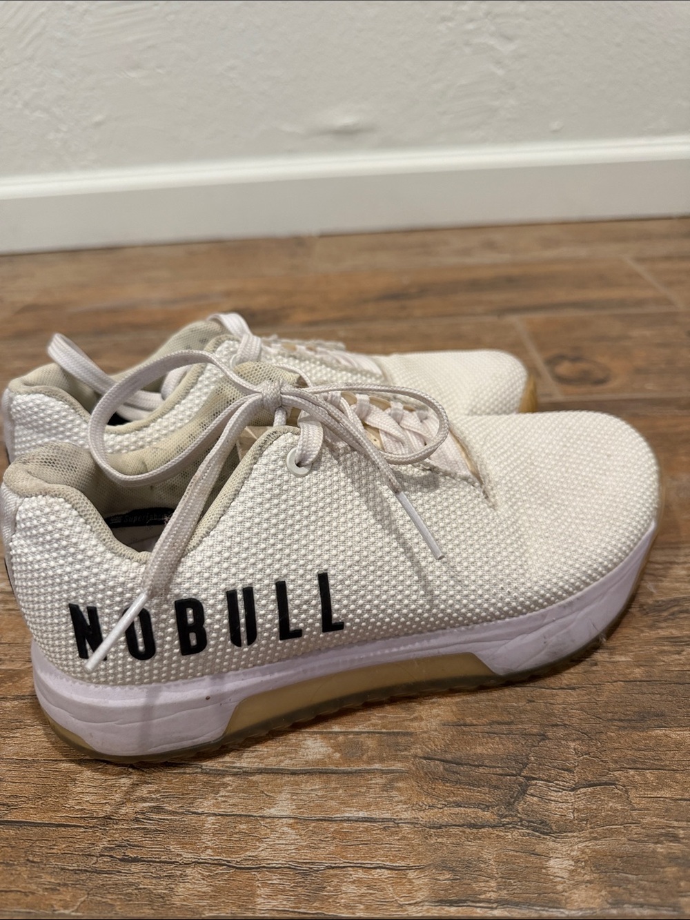 NOBULL Cream/White Men’s Knit Training Sneakers